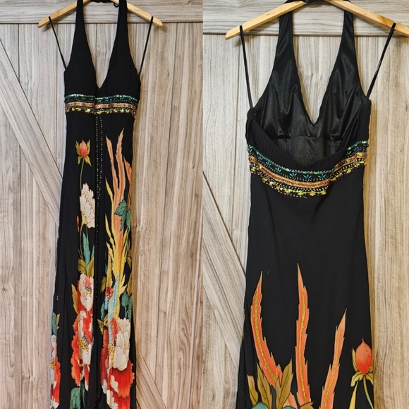 Sue Wong Dresses & Skirts - Sue  Wong Black Beaded Silk Chiffon Slip Dress